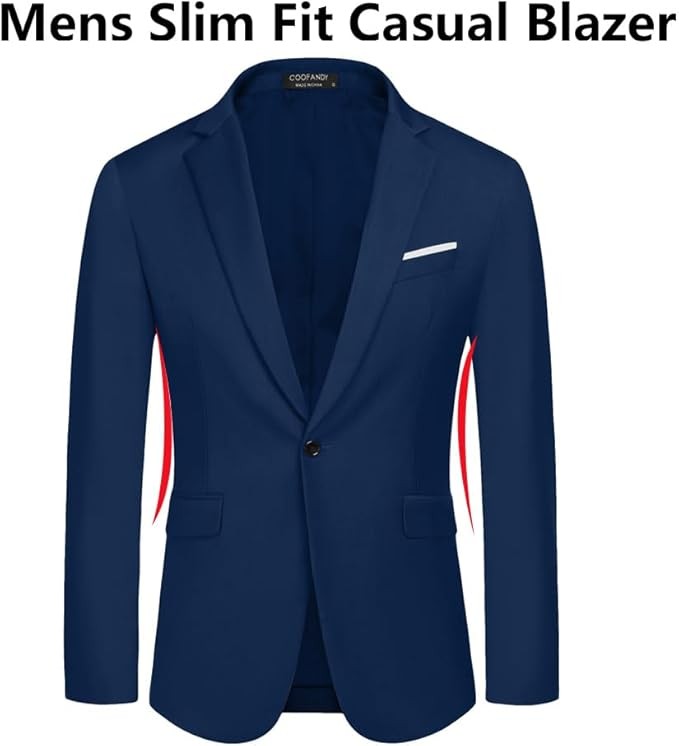 COOFANDY Men's Slim Fit Casual Blazers Lightweight Sport Coats One Button Suit Jackets
