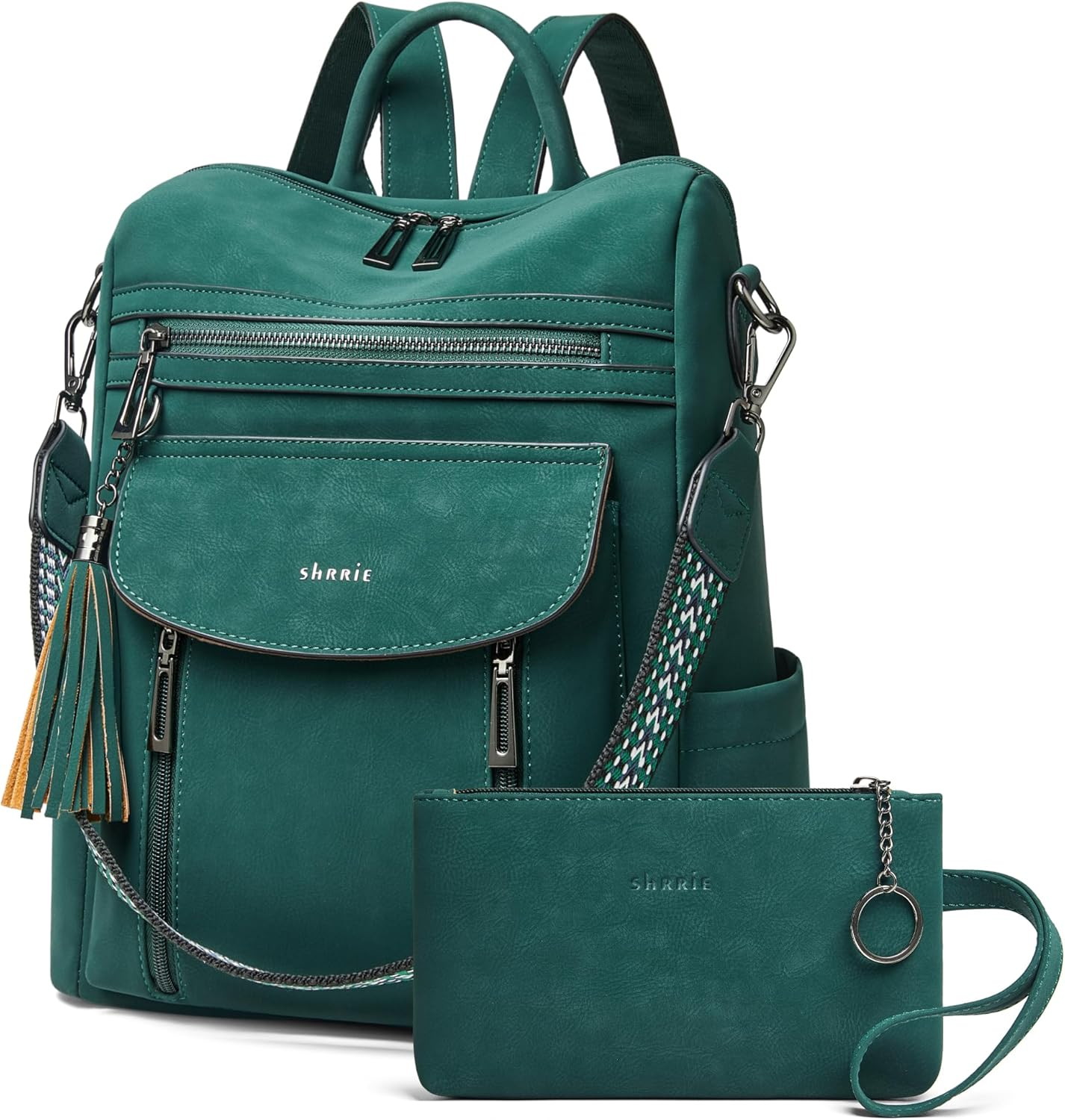 Shrrie Backpack Purse for Women Fashion Leather Backpack Purse Designer Travel Backpack Convertible Shoulder Bag with Wristlet