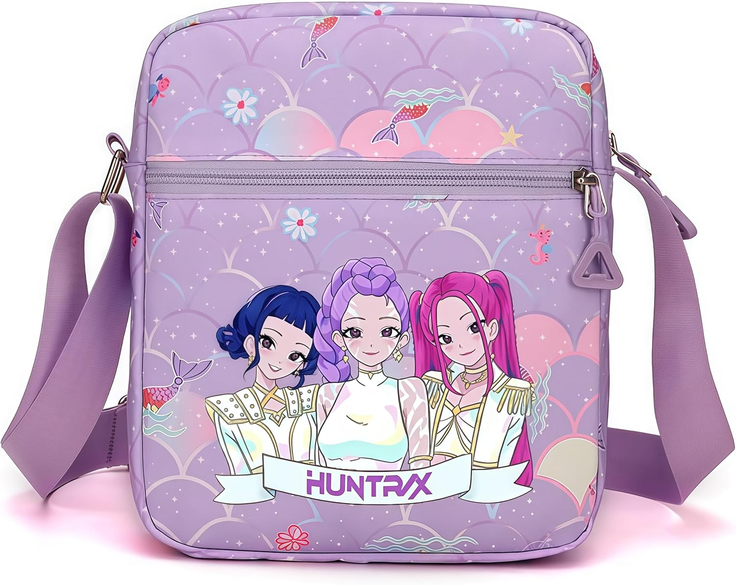For Demon Hunters mini crossbody bag, For Korean idol,also a shoulder bag, features a cartoon pattern design. (Purple)