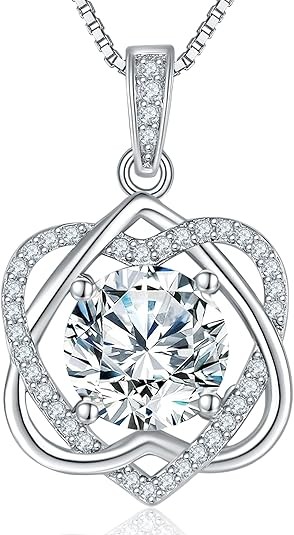 InfinityLove Moissanite Heart Pendant Necklaces for Women, 3-5 Carat Moissanite Necklace, Anniversary Birthday Christmas Valentine Engagements Mothers Day Jewelry for Wife Her Girlfriend Mom Daughter