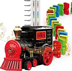 Domino Train Toys Games for Kids - Automated Dominoes-Placing Model Train for Toddlers Age 3-4 Montessori Toys for 3-4 Year Old boy